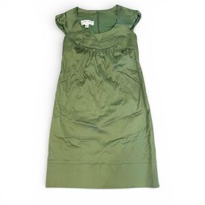 Donna Ricco Moss dress with a puffed skirt, green color, size 4P.